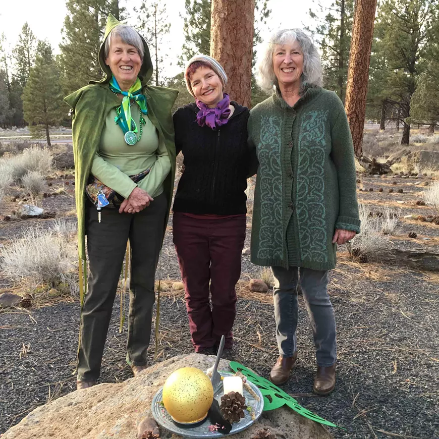 The "labyrinth ladies" in Sisters at Spring Equinox.