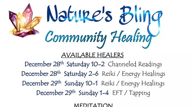 Image: Nature's Bling Weekend Healing Schedule