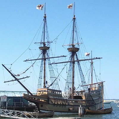 Mayflower II replica docked in Plymouth