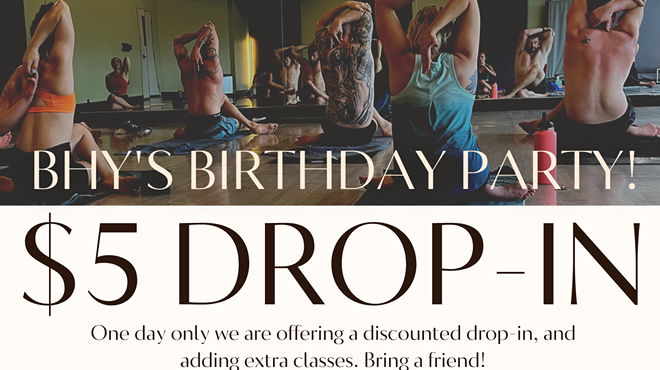 Image: $5 Classes All Day! BHY's Birthday Bash!