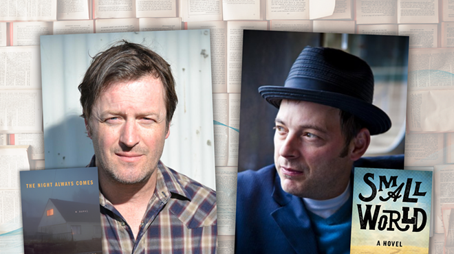 Image: Authors Willy Vlautin and Jonathan Evison at High Desert Music Hall
