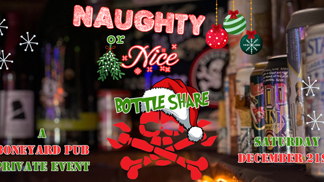 Image: Boneyard Pub's Naughty or Nice Bottle Share