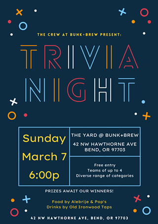 Bunk+Brew Presents: Sunday Trivia Night!
