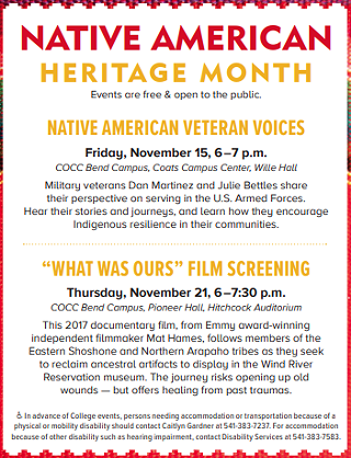 Image: COCC Native American Heritage Month