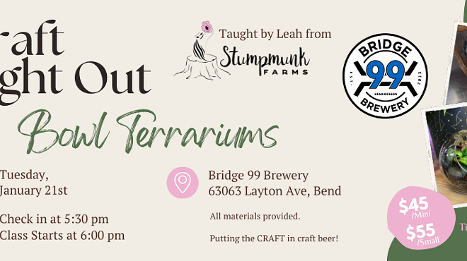 Image: Craft Night Out at Bridge 99 Brewery - Bowl Terrarium