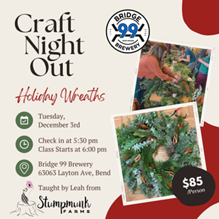 Image: Craft Night Out at Bridge 99 Brewery - Holiday Wreaths