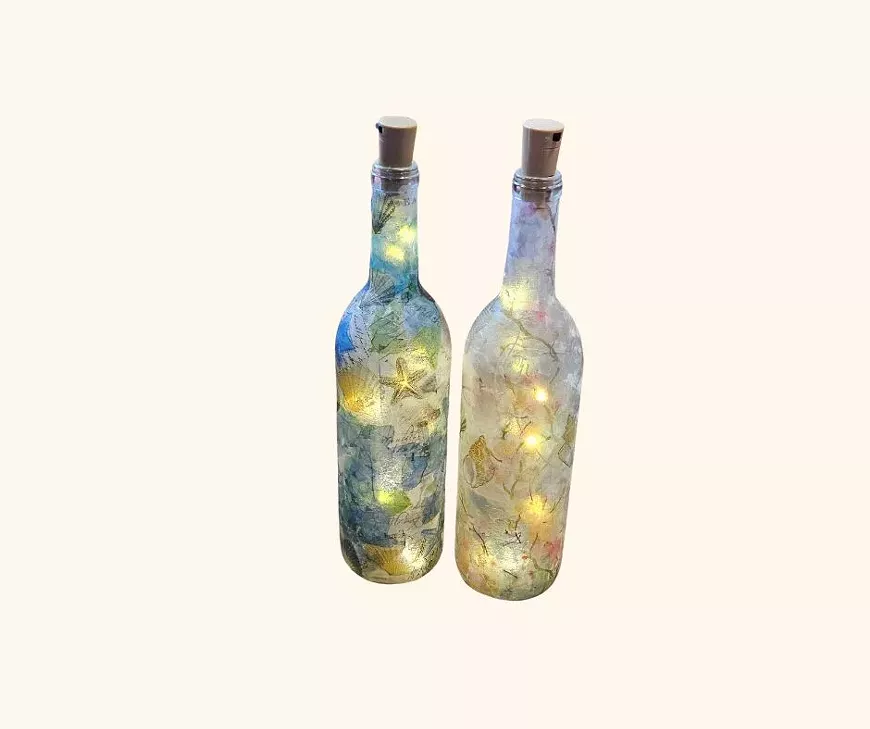 Come Make Wine Bottle Decoupage Illuminaries!
