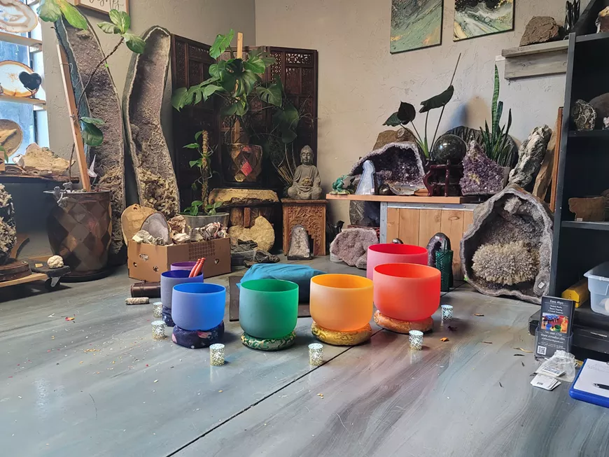 Chakra Colored Crystal Singing Bowls