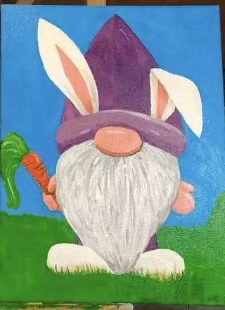 Image: Cute Gnome Bunny Paint Party
