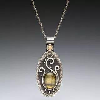 Image: Dichroic Glass Set in Metal Clay Pendant Class - 2 Days*