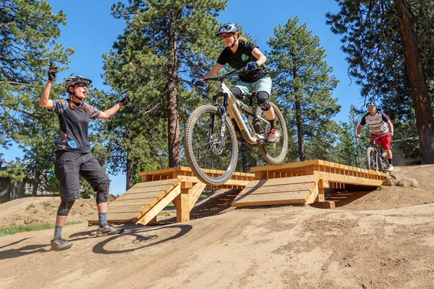 Learn proper technique to safely and confidently hit drops on a mountain bike.