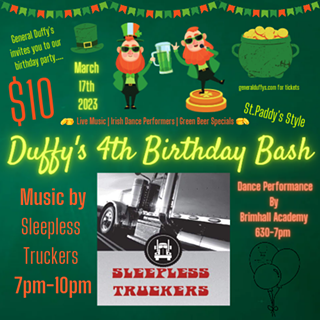 Image: Duffy's 4 Year St. Patties Birthday Bash featuring the Sleepless Truckers
