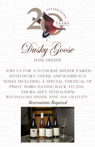Dusky Goose Wine Dinner