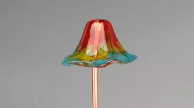 Image: Fused Glass Mushroom Garden Art