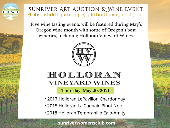 Bill Holloran, Owner, and Mark LaGasse, Winemaker, Holloran Vineyard Wines will guide you through a tasting of their award winning wines.