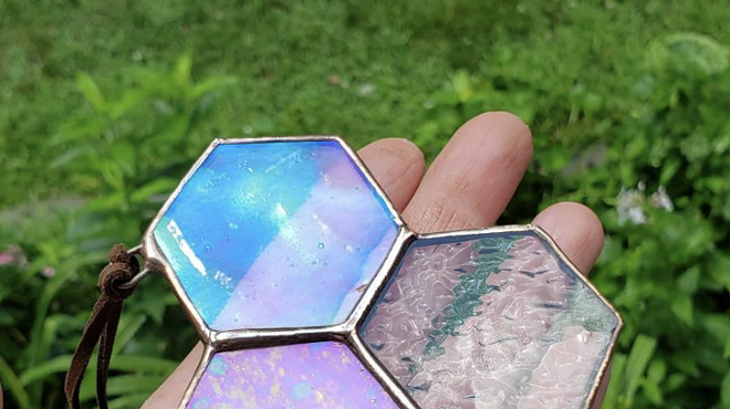 Image: Intro to Stained Glass - Honeycomb Suncatchers