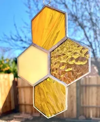 Image: Intro to Stained Glass - Honeycomb Suncatchers