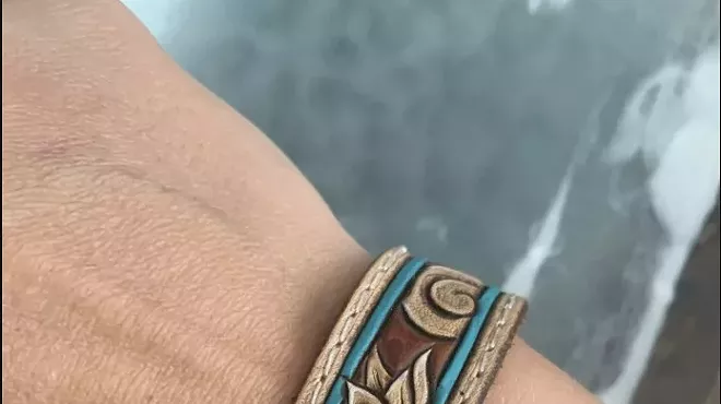 Image: Kids Tooled Leather Cuff Bracelet (Ages 9+)