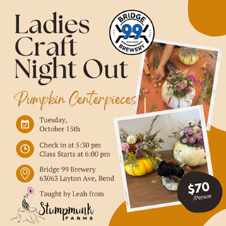 Image: Ladies Craft Night Out at Bridge 99 Brewery - Pumpkin Centerpieces