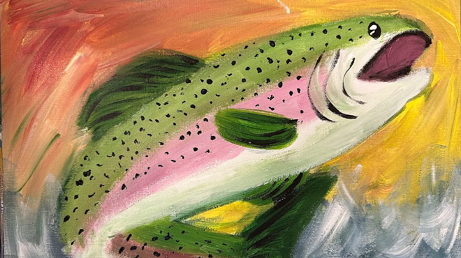 Image: Let's Paint at the DIY Cave - Rainbow Trout