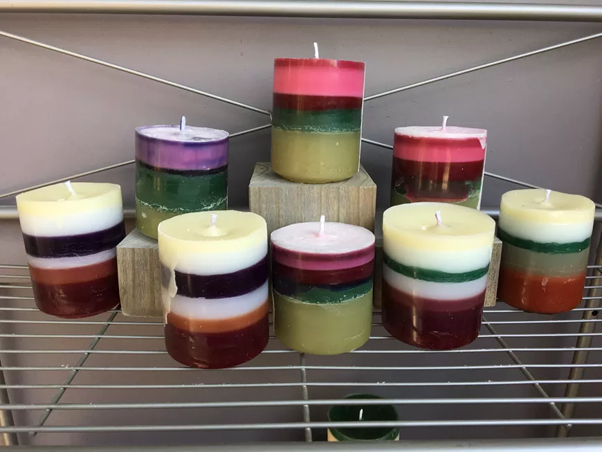 Beautiful BEER CANdles made from beer cans and recycled wax