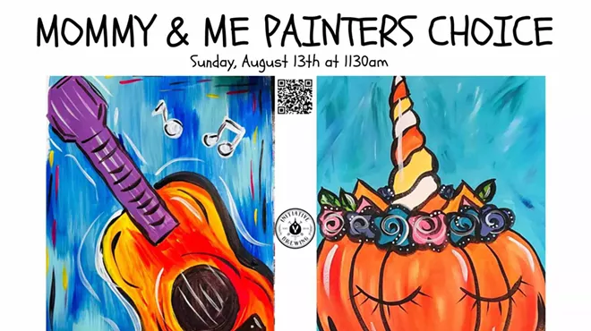 Image: Mommy and Me Painter's Choice: Cool Guitar or Unicorn Pumpkin Paint Party