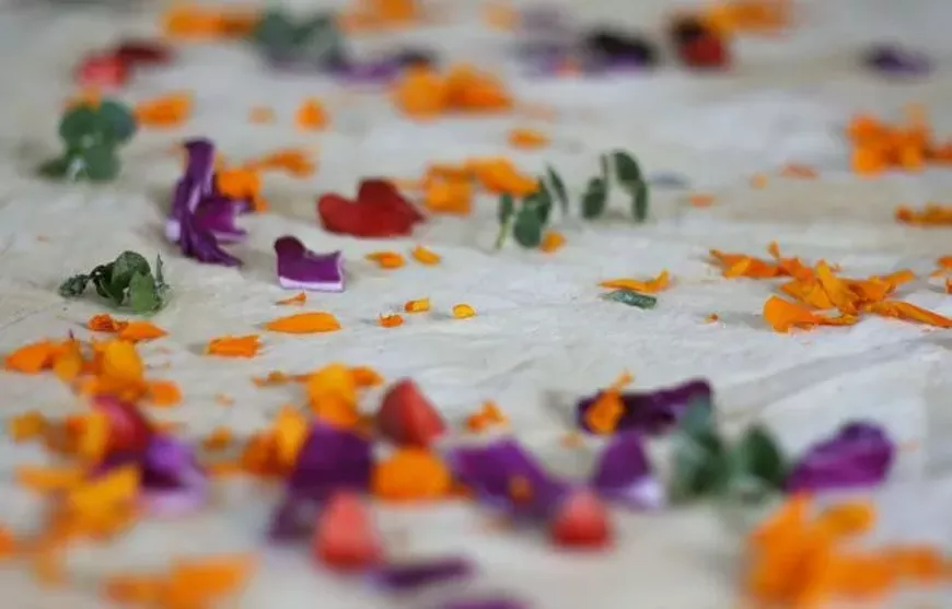 Use flowers to dye a silk scarf!!