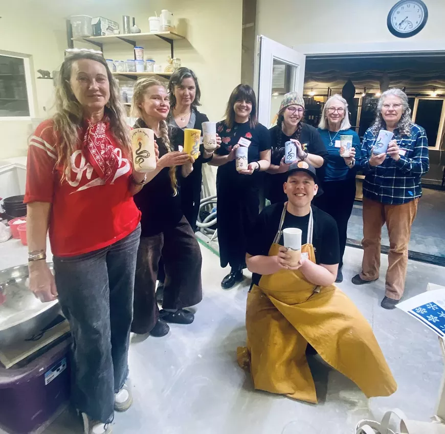 Paint and Sip Mugs Before Firing