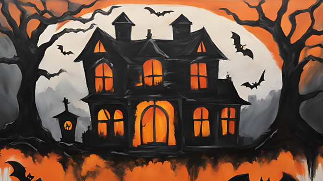 Image: Paint Night at Modern Games - Halloween Scene
