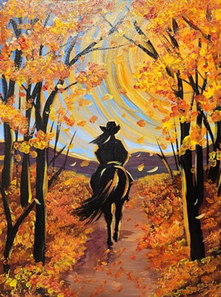 Paint Night!  Fall Trail Ride Painting