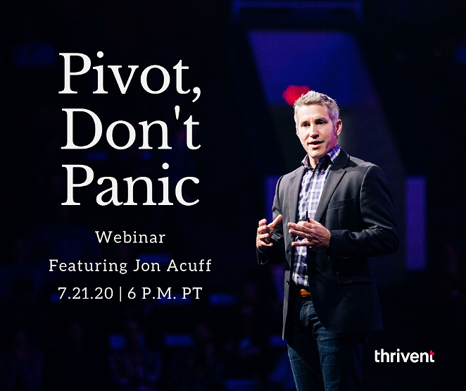 Pivot...Don't Panic with New York Times Bestselling Author, Jon Acuff virtual event on July 21 at 6 p.m. (PT)