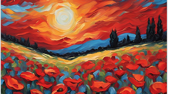 Image: Poppy Field Paint & Sip