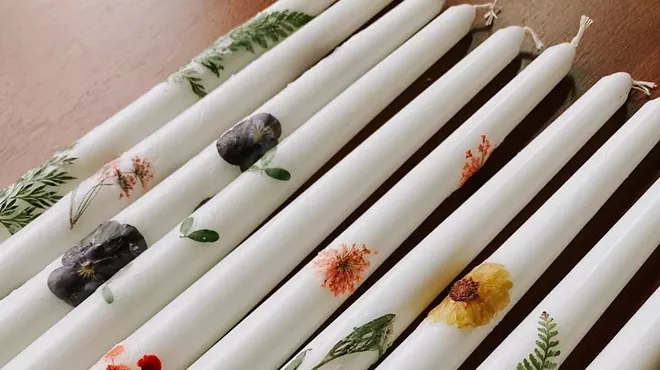 Image: Pressed Flower Taper Candle Workshop