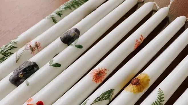 Image: Pressed Flower Taper Candles Workshop