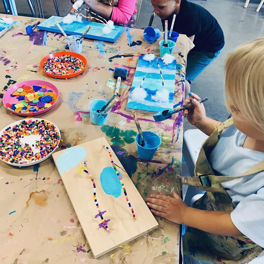 Rainbow sculptures from SpringBreak Camp 2019