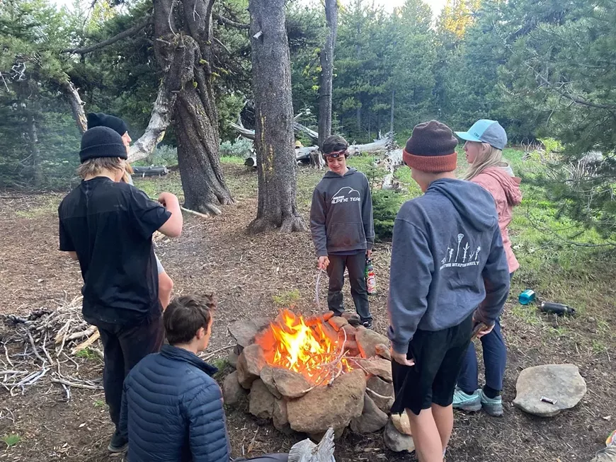 Evening Fire on an overnight backpacking trip