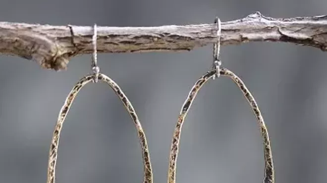 Image: Textured Hoop Earrings