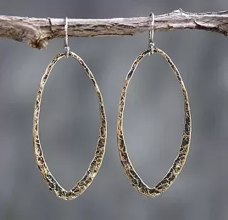 Image: Textured Hoop Earrings