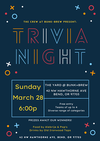 Image: Trivia Night in The Yard @ Bunk+Brew!