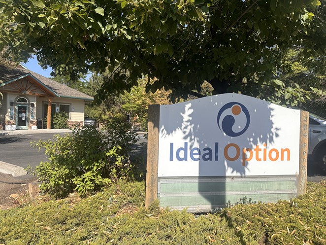 Photo of Ideal Option sign outside treatment center