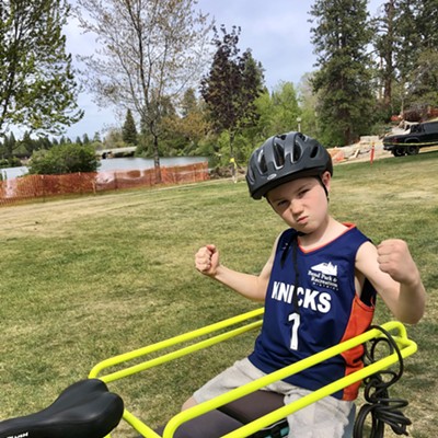 Spotted in Drake park- sun is out and so are these guns- and this son riding on mom’s cargo bike for bonus points. He chose this tank top today to get some color on those bright white shoulders during recess!