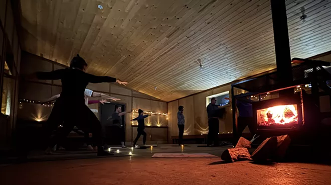 Image: Wanderlust Tours: Warming Hut Yoga & Full Moon Snowshoe Tour