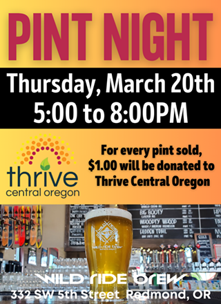 Image: Wild Ride Pint Night for Thrive Central Oregon