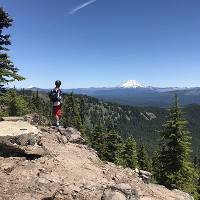 Taking in the view of the Old Cascade Crest with Cog Wild