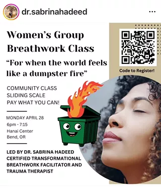 Image: Women's Breathwork Class: For When the World Feels like a Dumpster Fire