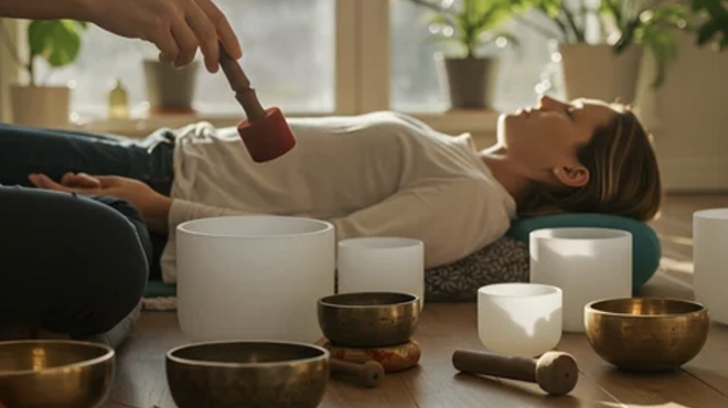 Image: YOGA + SOUND BATH at Hanai Center